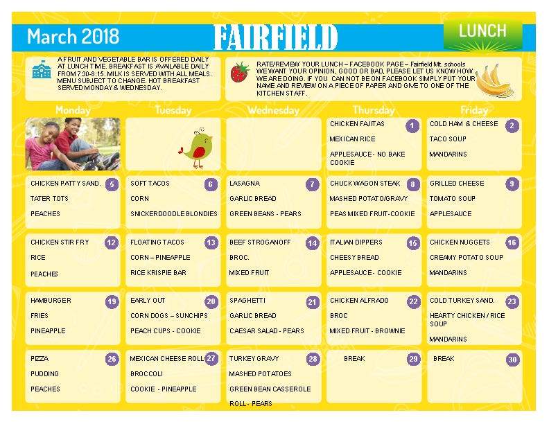 freehold township high school lunch menu