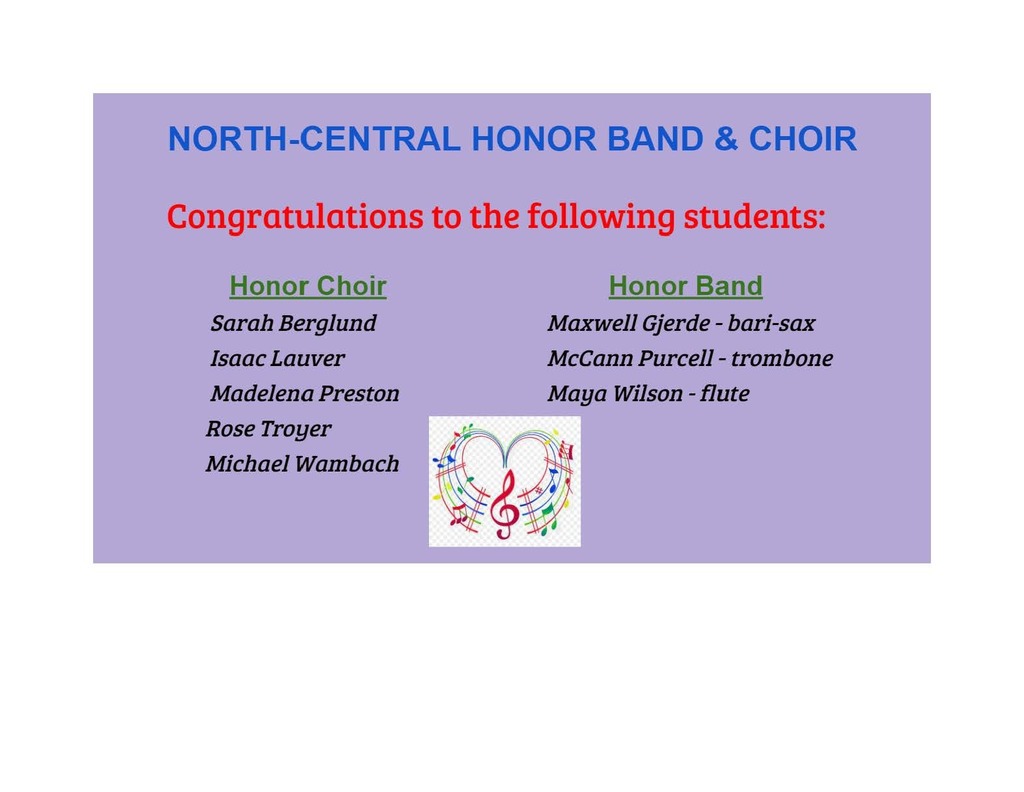 North Central Honor Band and Choir