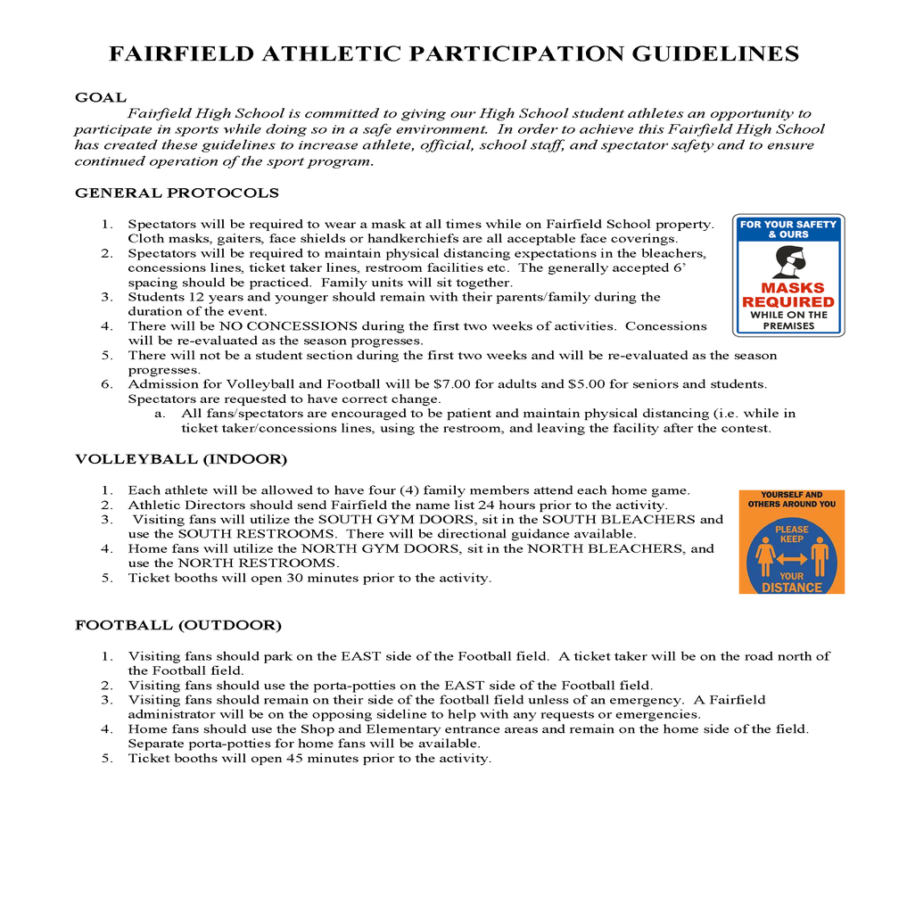 Athletic Guidelines